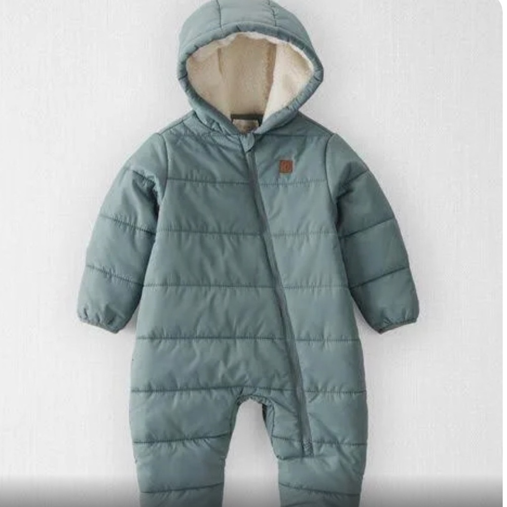 Little Planet by Carters baby snowsuit. 100% recycled Poly. Size 6-9 months.